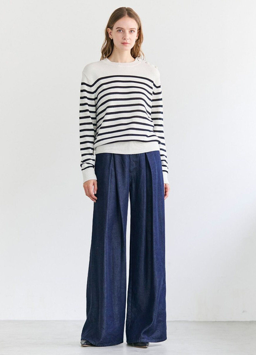 質感打褶高腰寬褲